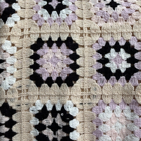 Granny Square Crochet Cardigan Womens M Retro Indie Boho Grandmacore Romantic - Picture 7 of 12